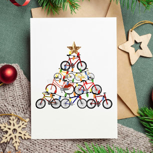 Colorful Bicycles Christmas Tree Ornament Gifts Card