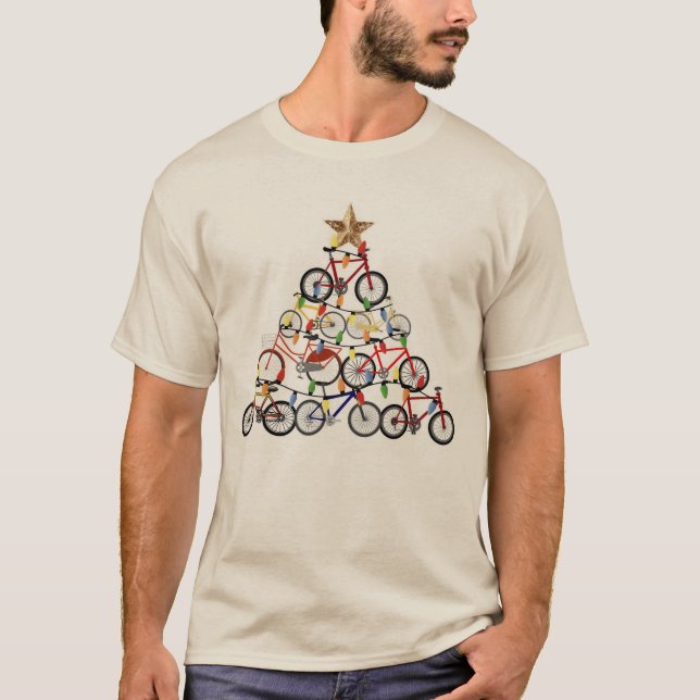 Colorful Bicycles Christmas Tree Ornament Gifts T-Shirt (Front)