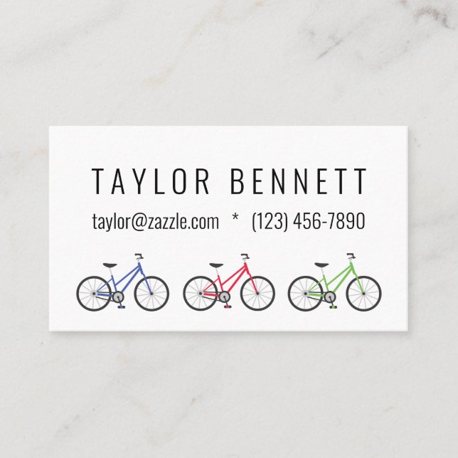 Colorful Bicycles Custom Business Calling Cards (Front)