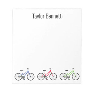 Colorful Bicycles Custom Personalized Notepad