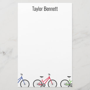Colorful Bicycles Custom Personalized Stationery