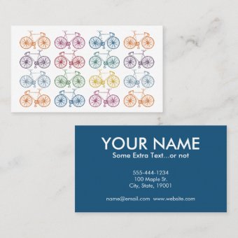 Colorful Bicycles Cycling Business Cards 