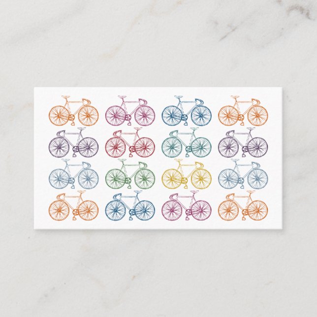 Colorful Bicycles Cycling Business Cards (Front)