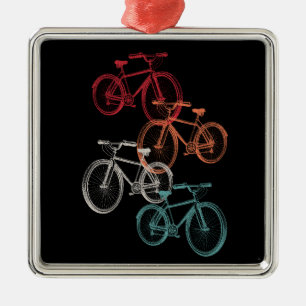 Colorful bicycles metal ornament