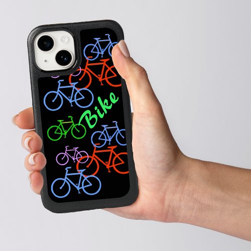 Colorful Bicycles on Black OtterBox iPhone 14 Case