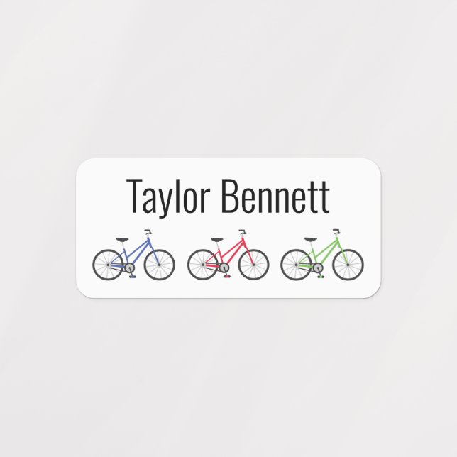Colorful Bicycles Personalized Clothing Labels (Design 1)