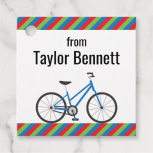 Colorful Bicycles Personalized Favor or Gift Tags