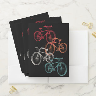 Colorful bicycles pocket folder