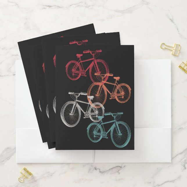 Colorful bicycles pocket folder (In Situ)