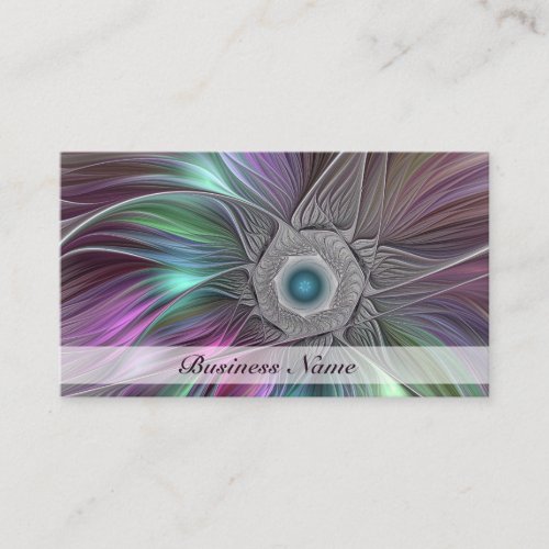 Colorful Big Flower Abstract Trippy Fractal Art Business Card