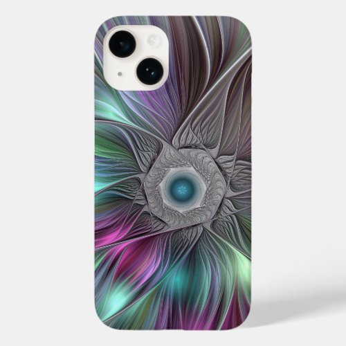 Colorful Big Flower Abstract Trippy Fractal Art Case_Mate iPhone 14 Case