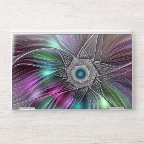 Colorful Big Flower Abstract Trippy Fractal Art HP Laptop Skin