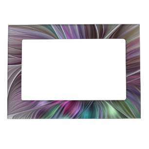 Colorful Big Flower Abstract Trippy Fractal Art Magnetic Frame
