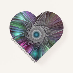 Colorful Big Flower Abstract Trippy Fractal Art Notebook
