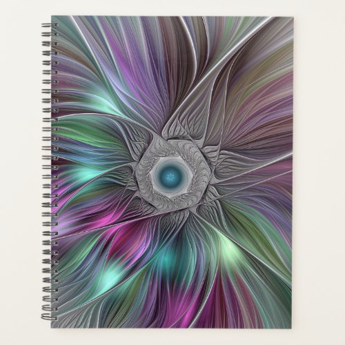Colorful Big Flower Abstract Trippy Fractal Art Planner