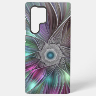 Colorful Big Flower Abstract Trippy Fractal Art Samsung Galaxy S22 Ultra Case