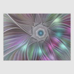 Colorful Big Flower Abstract Trippy Fractal Art Tissue Paper
