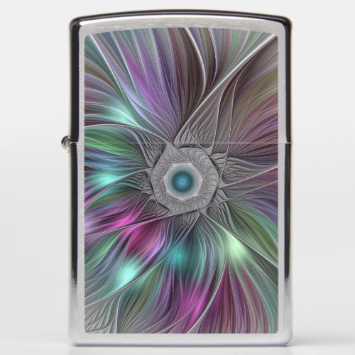 Colorful Big Flower Abstract Trippy Fractal Art Zippo Lighter