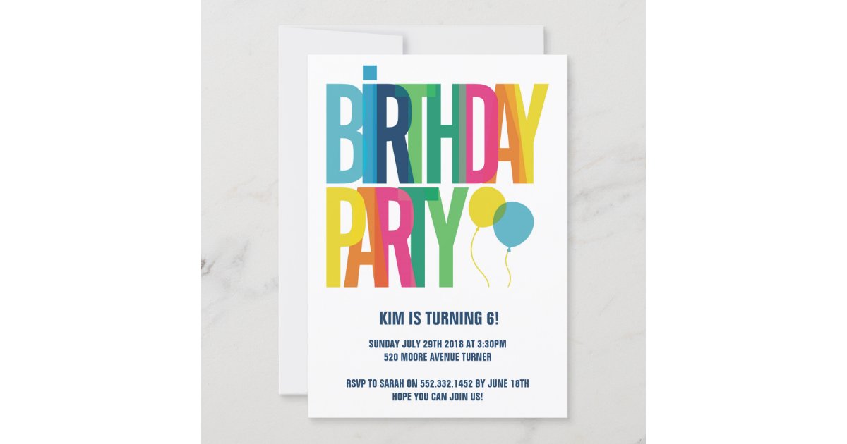 Colorful Alphapet Font To Use for Children S Parties Invitation
