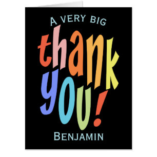 Colorful Big Thank You Appreciation Card