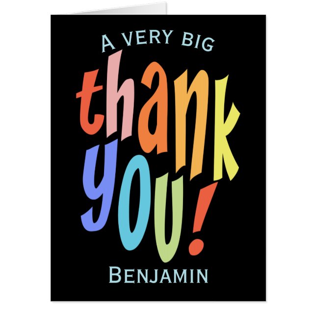 Colorful Big Thank You Appreciation Card