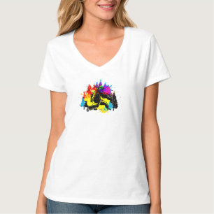 Colorful bigfoot with trees - monster T-Shirt