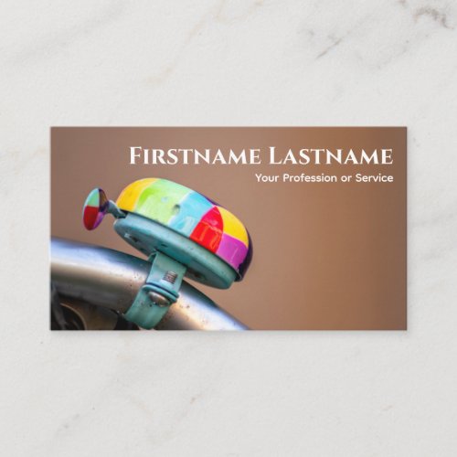 Colorful bike bell for Bicycle Repair Shops Business Card
