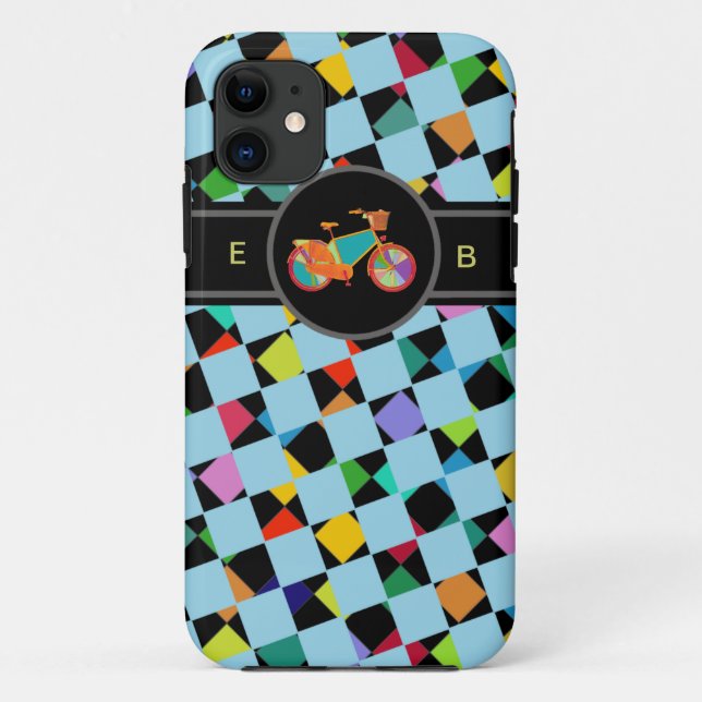 colorful bike geometric pattern Case-Mate iPhone case (Back)