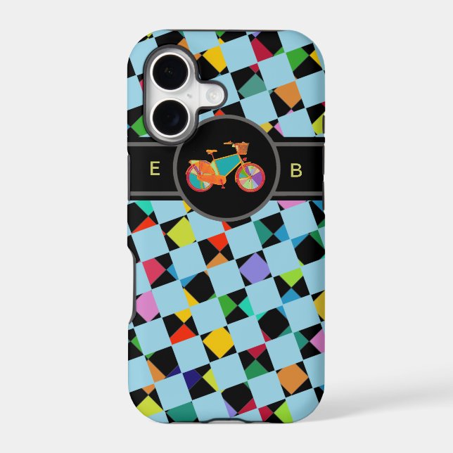 colorful bike geometric pattern iphone case (Back)