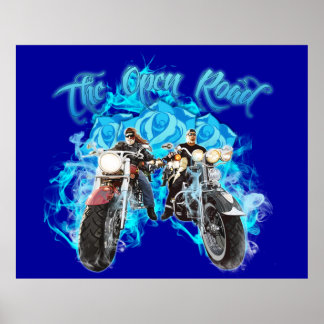 Colorful Biker Motorcycle Wall Poster Mural