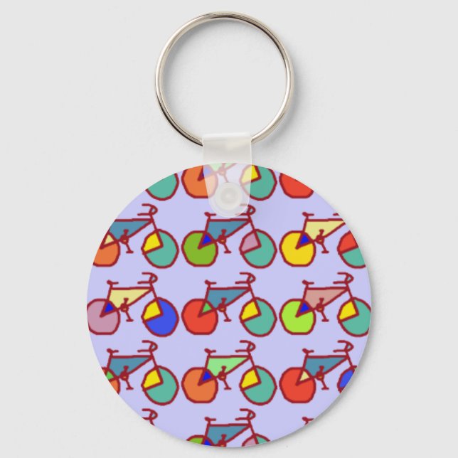 colorful bikes pattern keychain (Front)