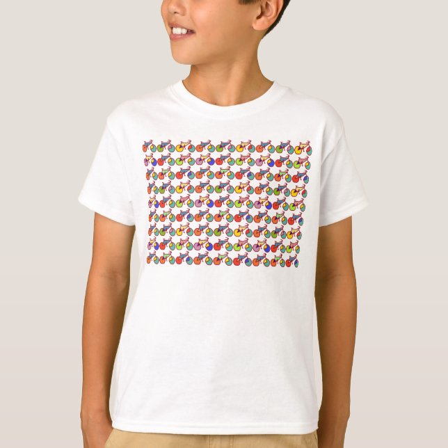 Colorful Bikes pattern T-Shirt (Front)