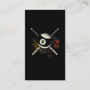 Colorful Billard Queue Pool Eight Ball Billard Business Card
