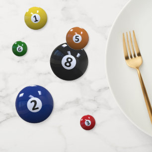 Colorful Billiard / Pool Balls Confetti