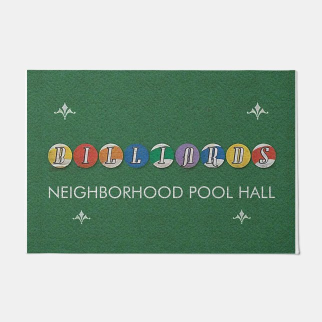 Colorful Billiards Doormat, Pool Game Doormat (Front)