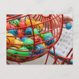 Colorful Bingo Balls in Spinner Postcard