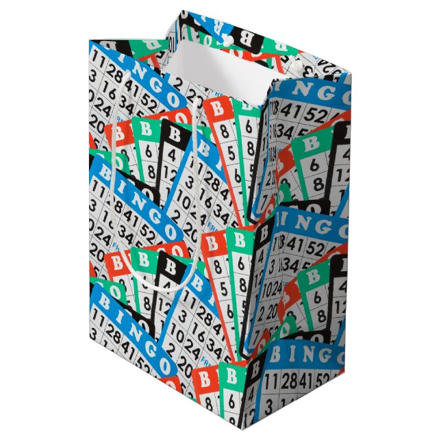 Colorful Bingo Card Collection Medium Gift Bag (Back Angled)