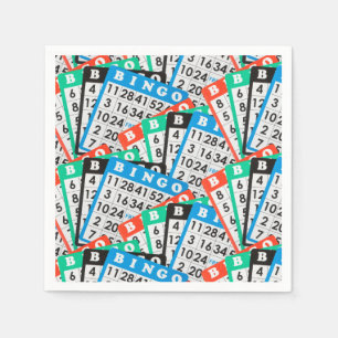 Colorful Bingo Card Collection Napkins