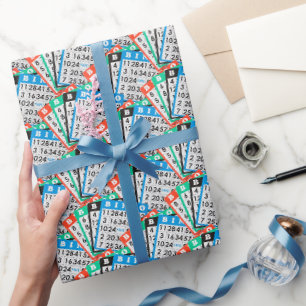 Colorful Bingo Card Collection Wrapping Paper