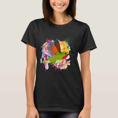 Colorful Bird Animal Birdwatcher Beautiful Humming T_Shirt