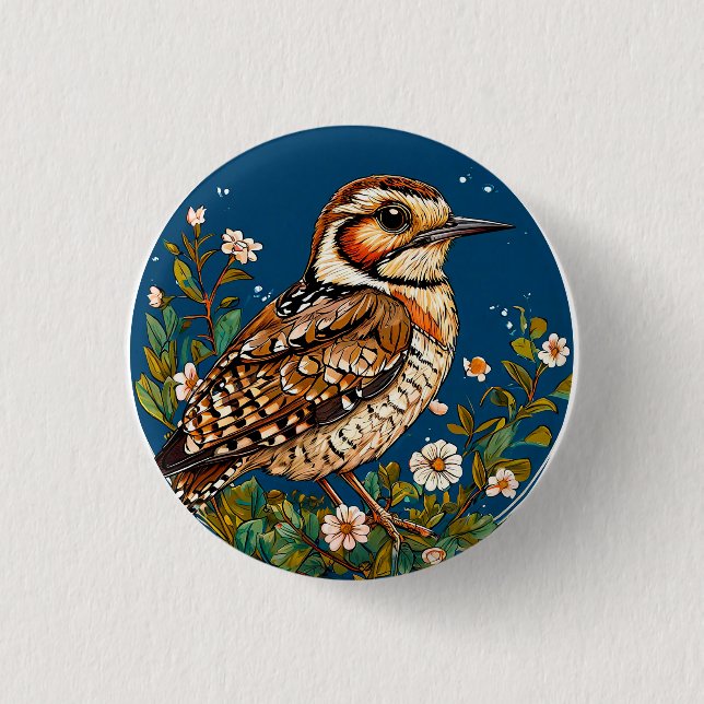 Colorful Bird Artwork Button (Front)