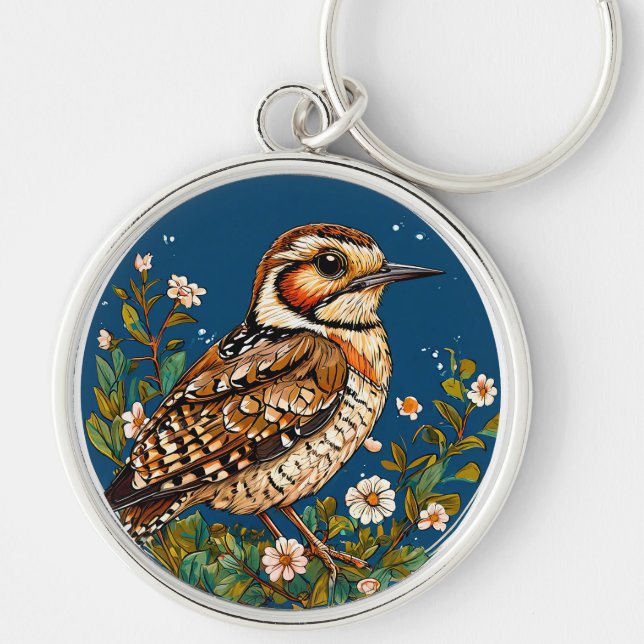 Colorful Bird Artwork Keychain (Front)