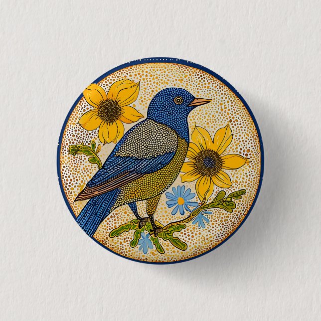 Colorful bird  button (Front)