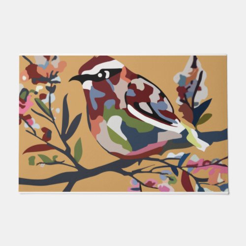 Colorful Bird Design Doormat Bird Art Mat