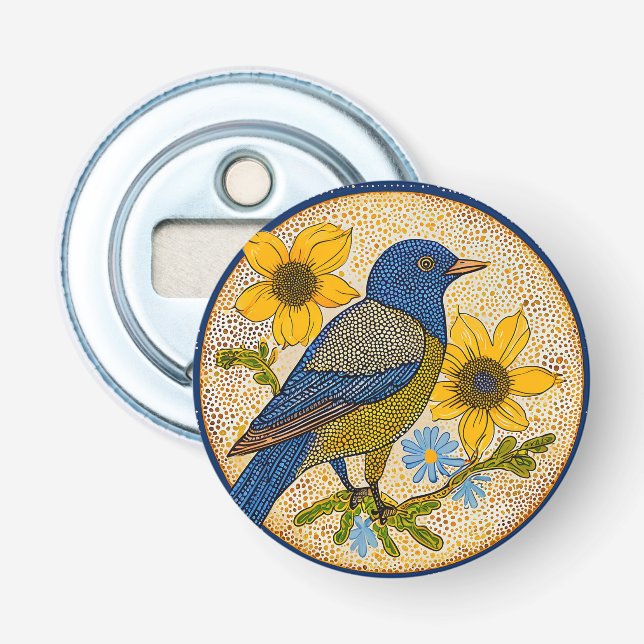 🦜 Colorful Bird Dot Art Gift Idea 🍾 Bottle Opener (Front)