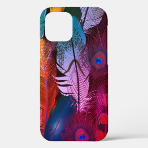 Colorful Bird Feathers Peacock iPhone 12 Case