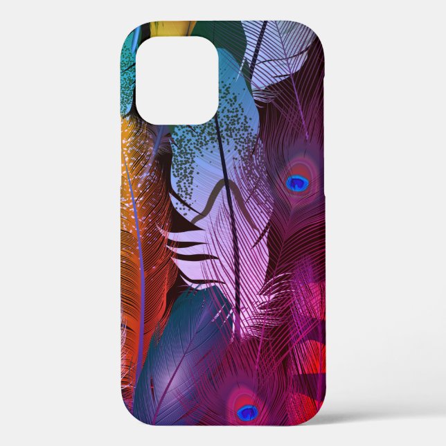 Colorful Bird Feathers Peacock  Case-Mate iPhone Case (Back)