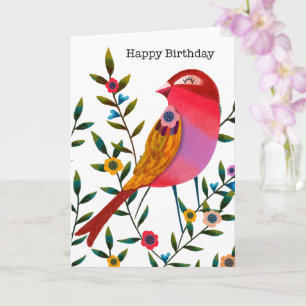 Colorful Bird Happy Birthday  – Nature  Card