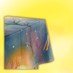 Colorful Bird in Tree with Sunshine Tablecloth
