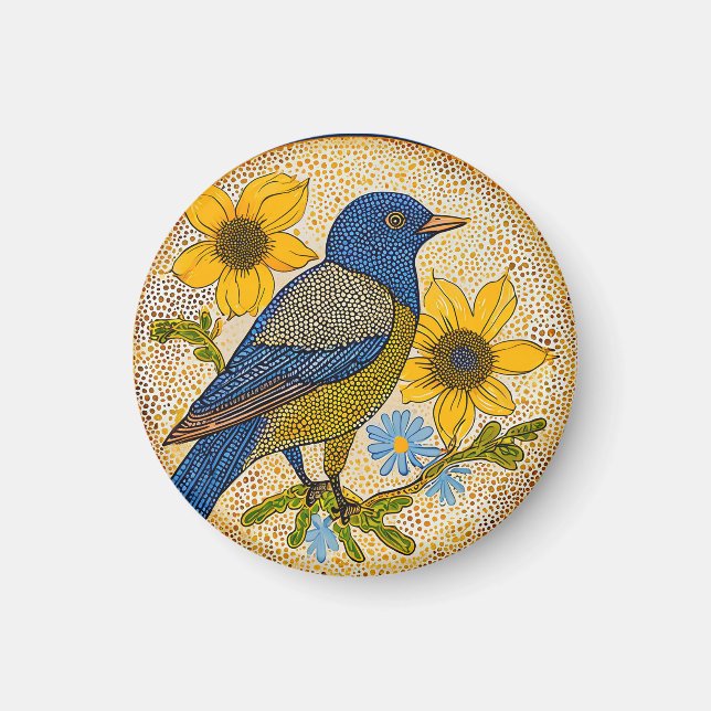 Colorful bird  magnet (Front)